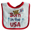 OEM Produce design personnalisé Double couches Cotton Terry Red Broidered Baby Bibs